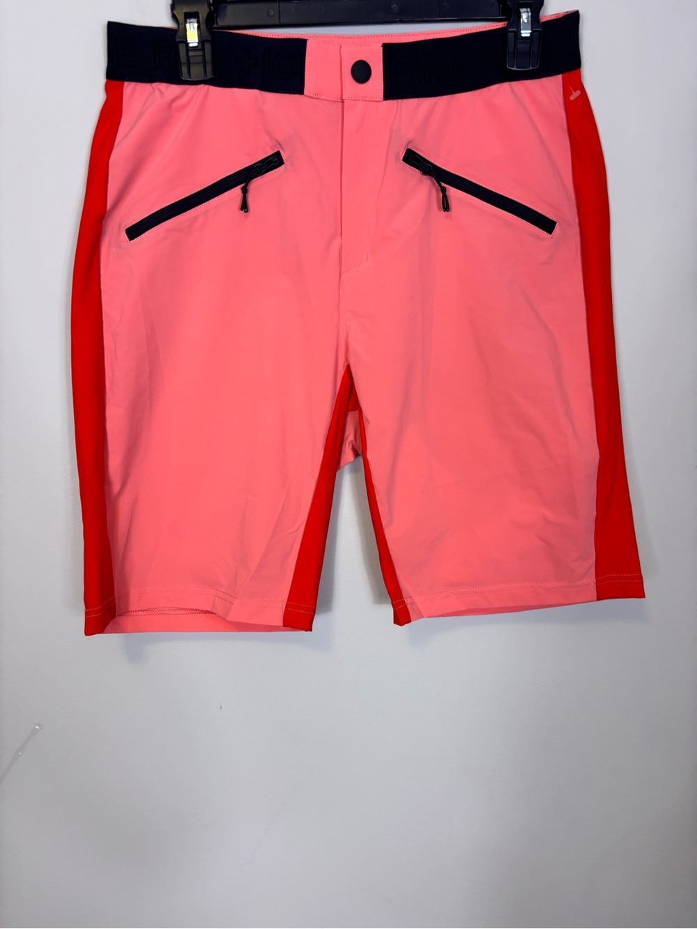 Bogner Fire+lce peachy Pink and Red Athletic Zip Pocket Shorts Women’s US 10
